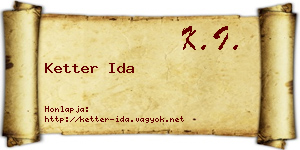 Ketter Ida névjegykártya