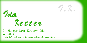 ida ketter business card
